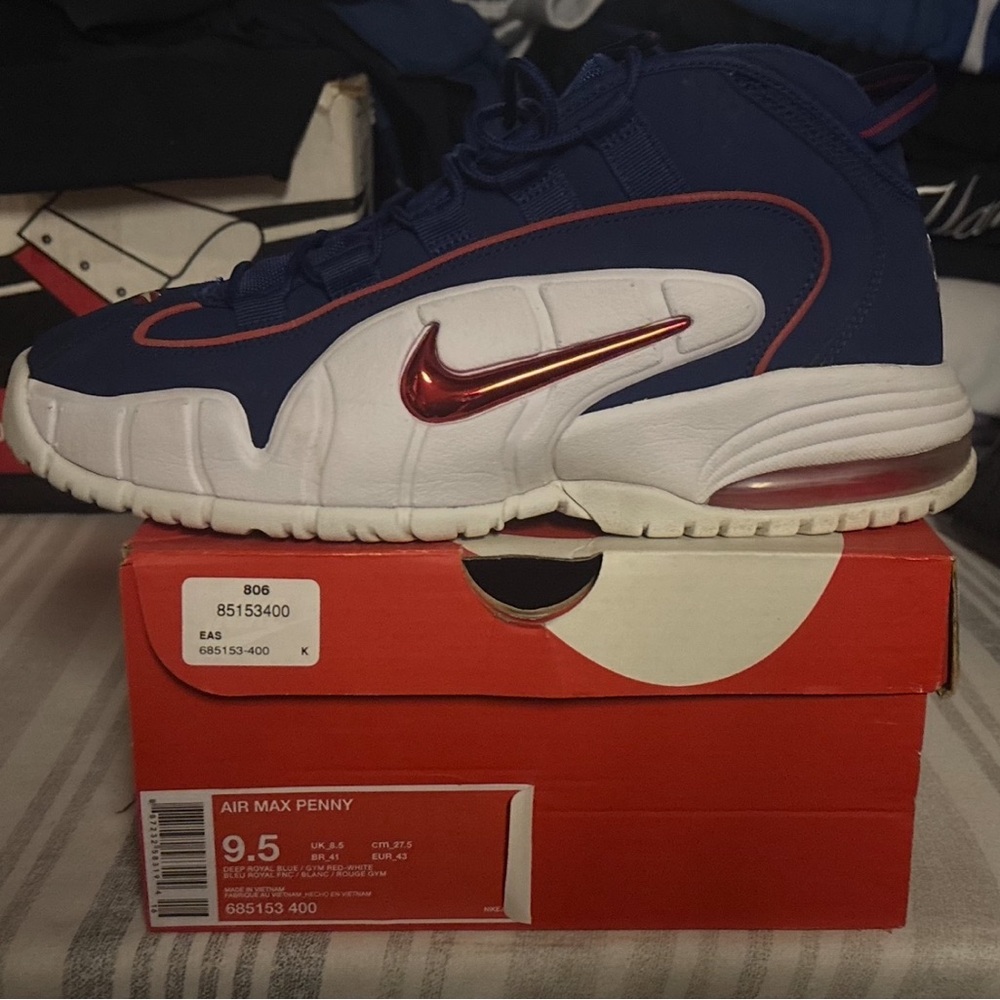 Nike Air Max Penny Sneakers - Blue and White
